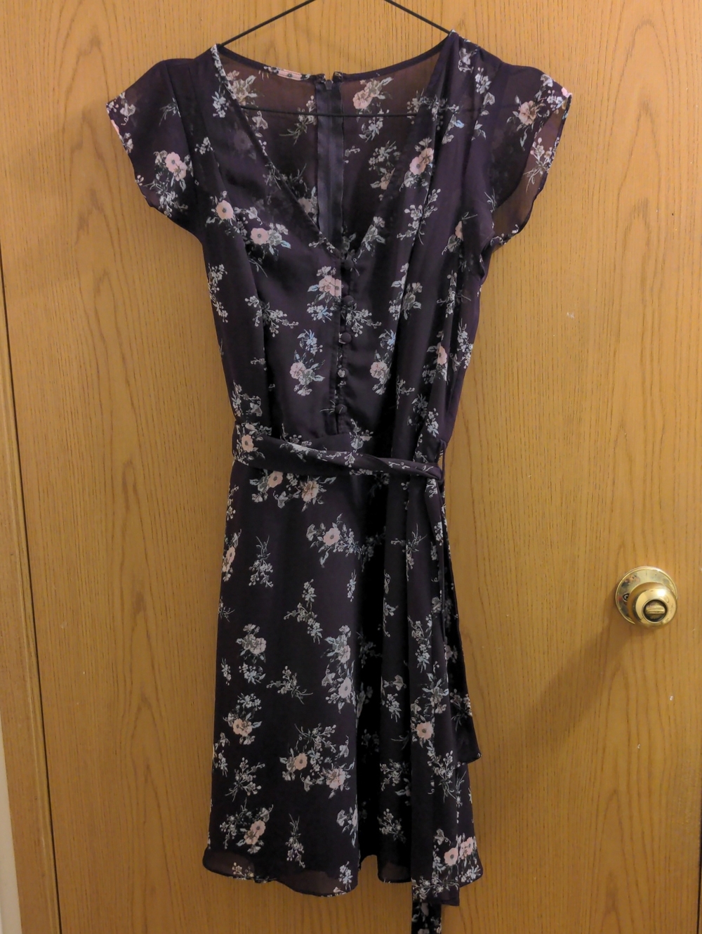 Dynamite Plum Floral Midi Dress